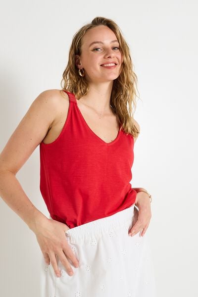 Débardeur col V femme