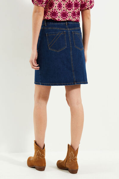 Jupe denim boutonnée femme