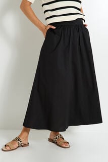 Jupe longue en popeline femme