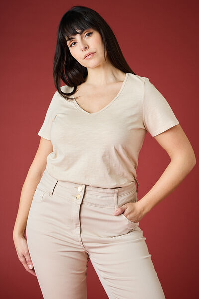 T-shirt col V femme