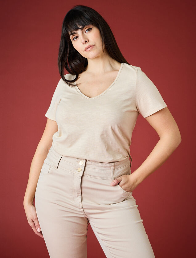 T-shirt col V femme