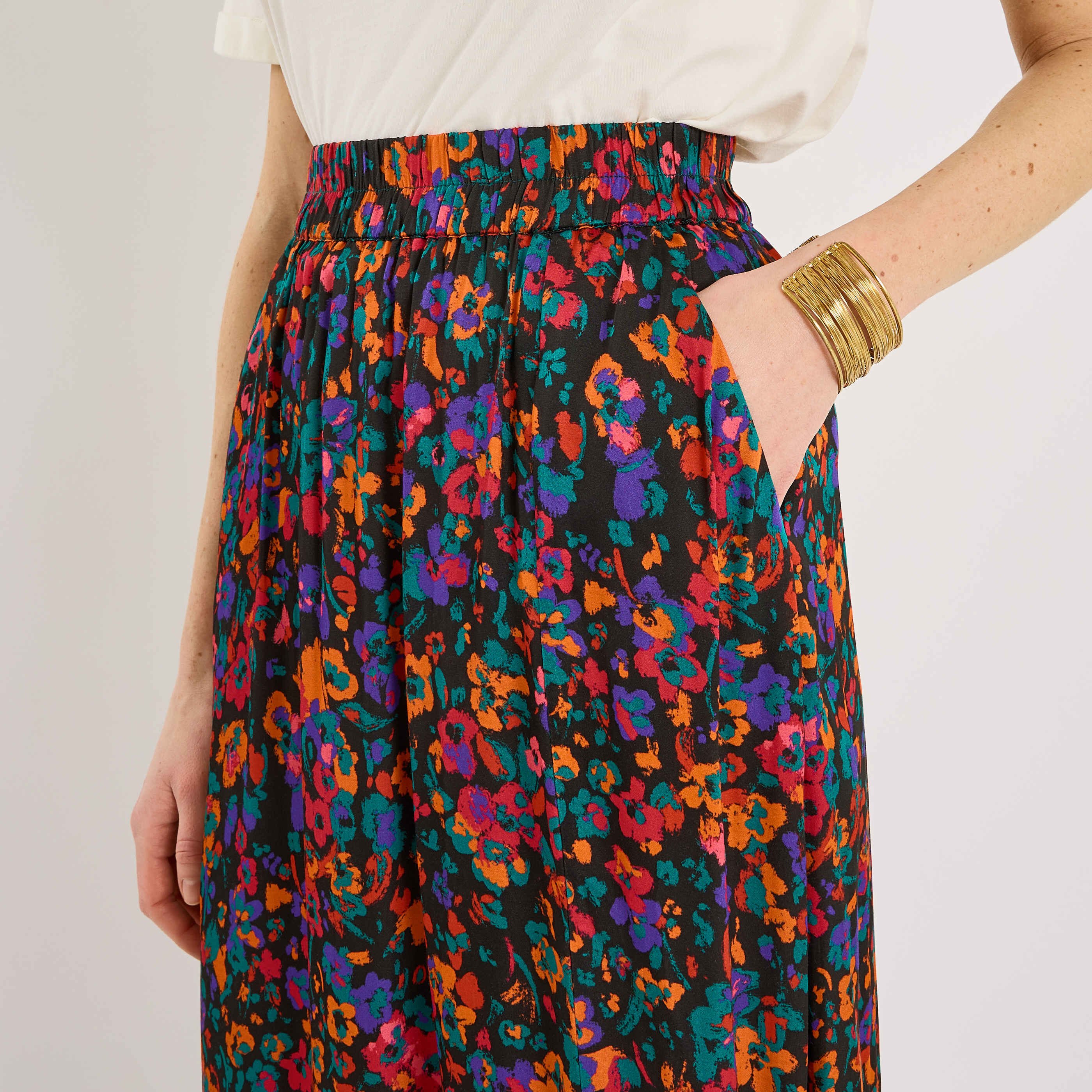 Jupe longue imprim&eacute; floral