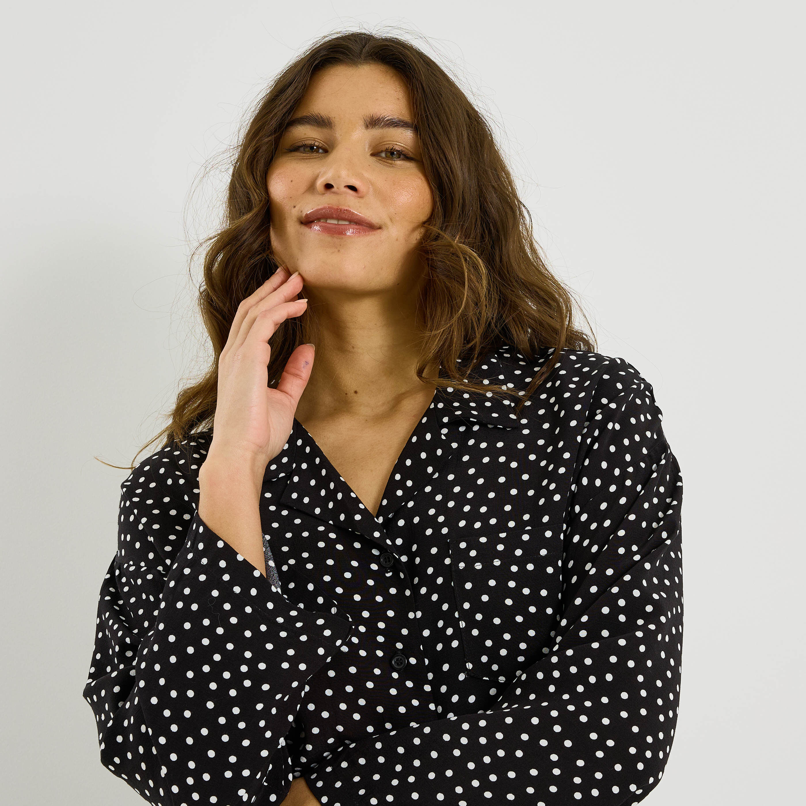 Chemise imprim&eacute; &agrave; pois femme