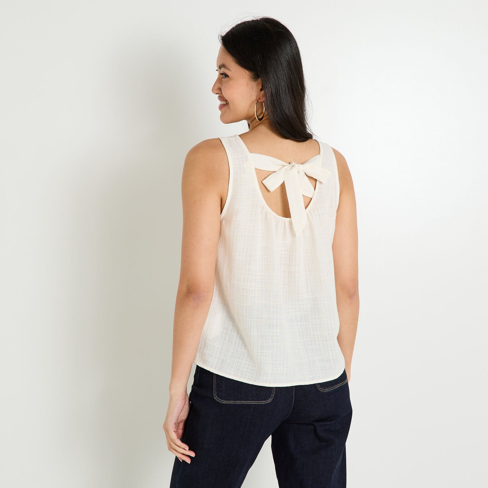 Top col rond femme