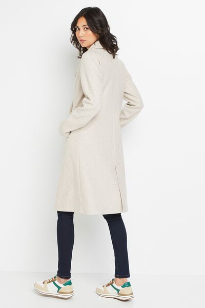 Manteau long beige femme