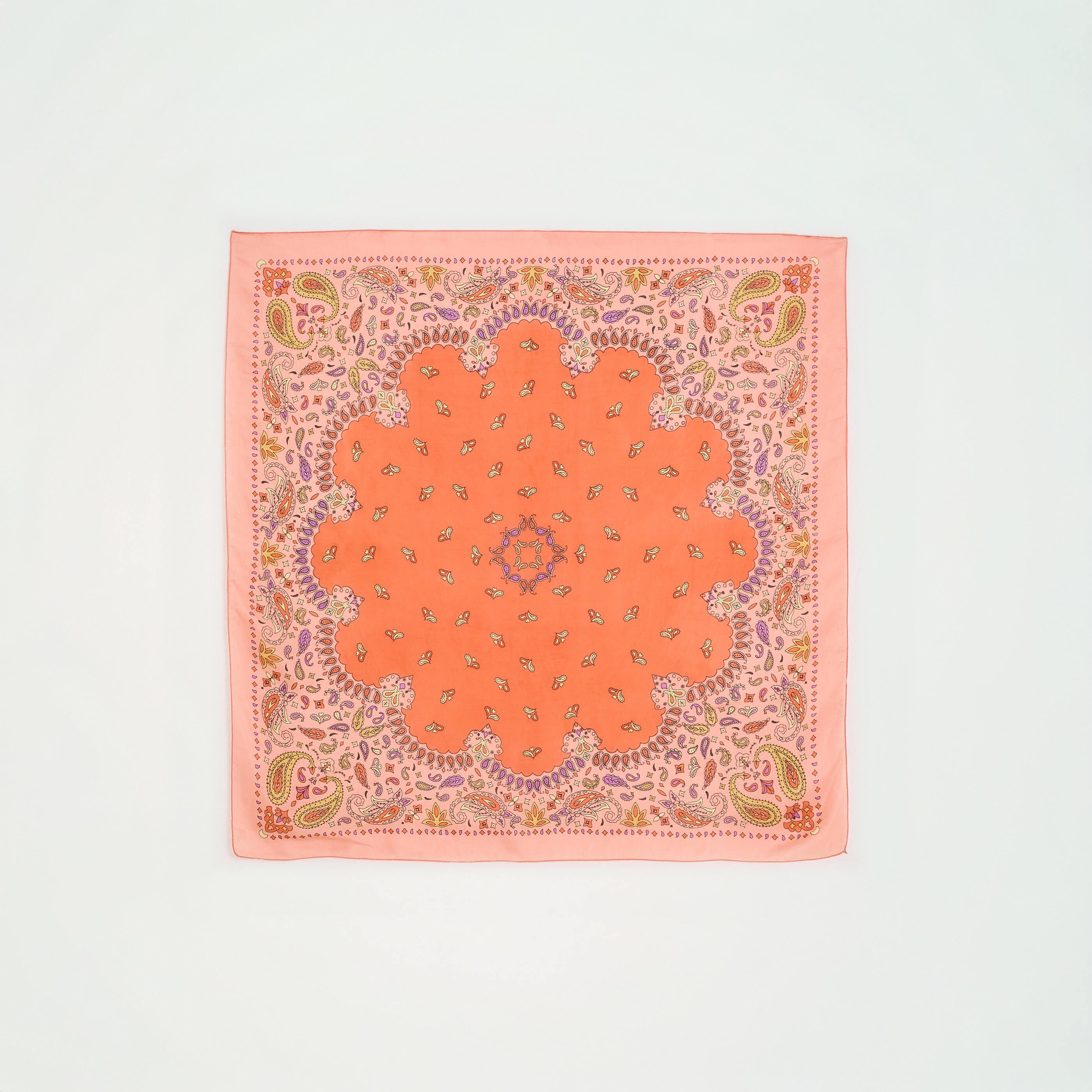 Foulard carr&eacute; imprim&eacute; bandana femme