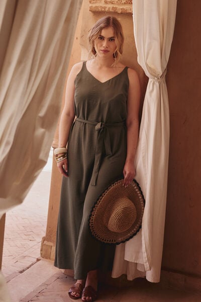 Robe longue col V femme