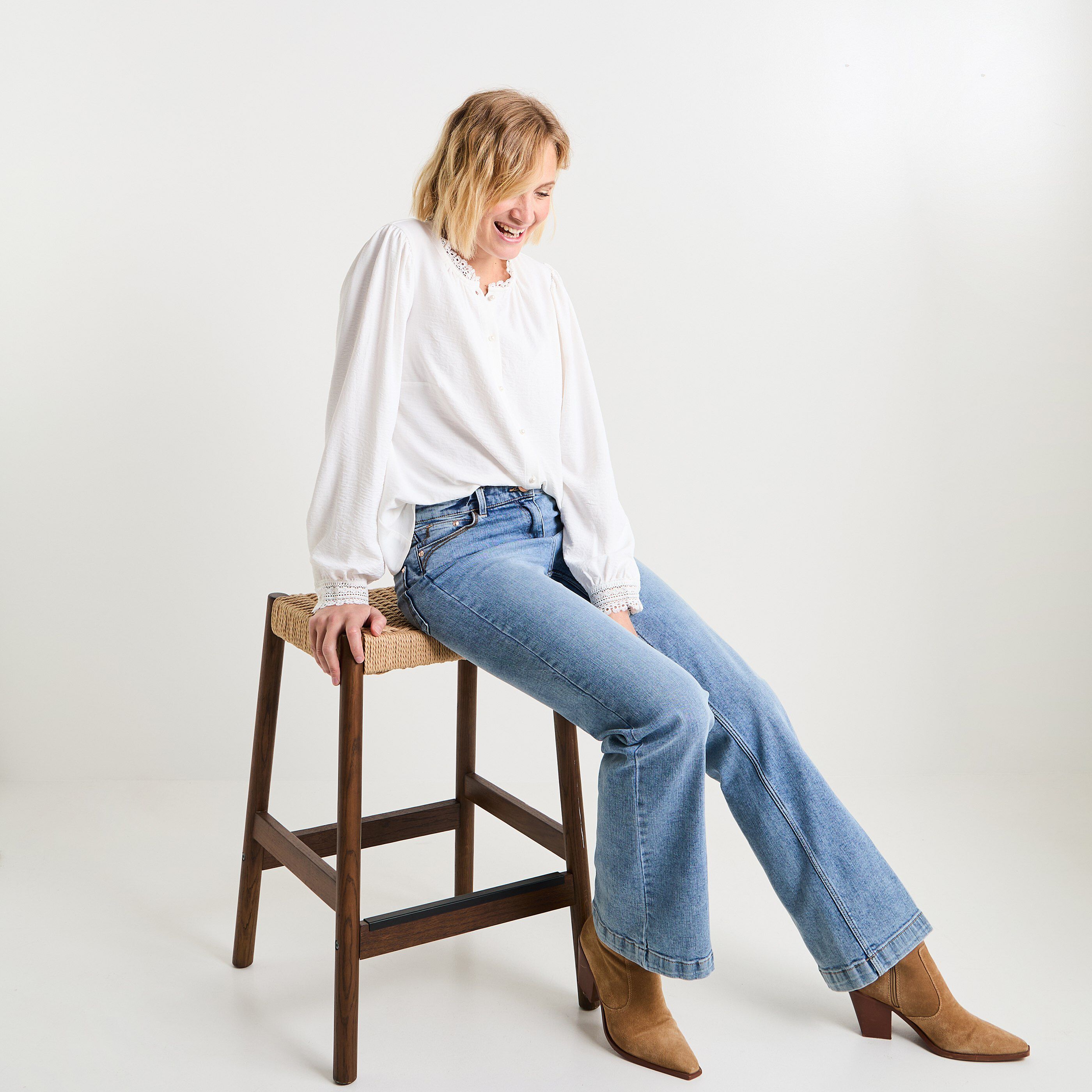 Chemisier col montant femme