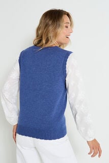 Pull bi matière col rond femme