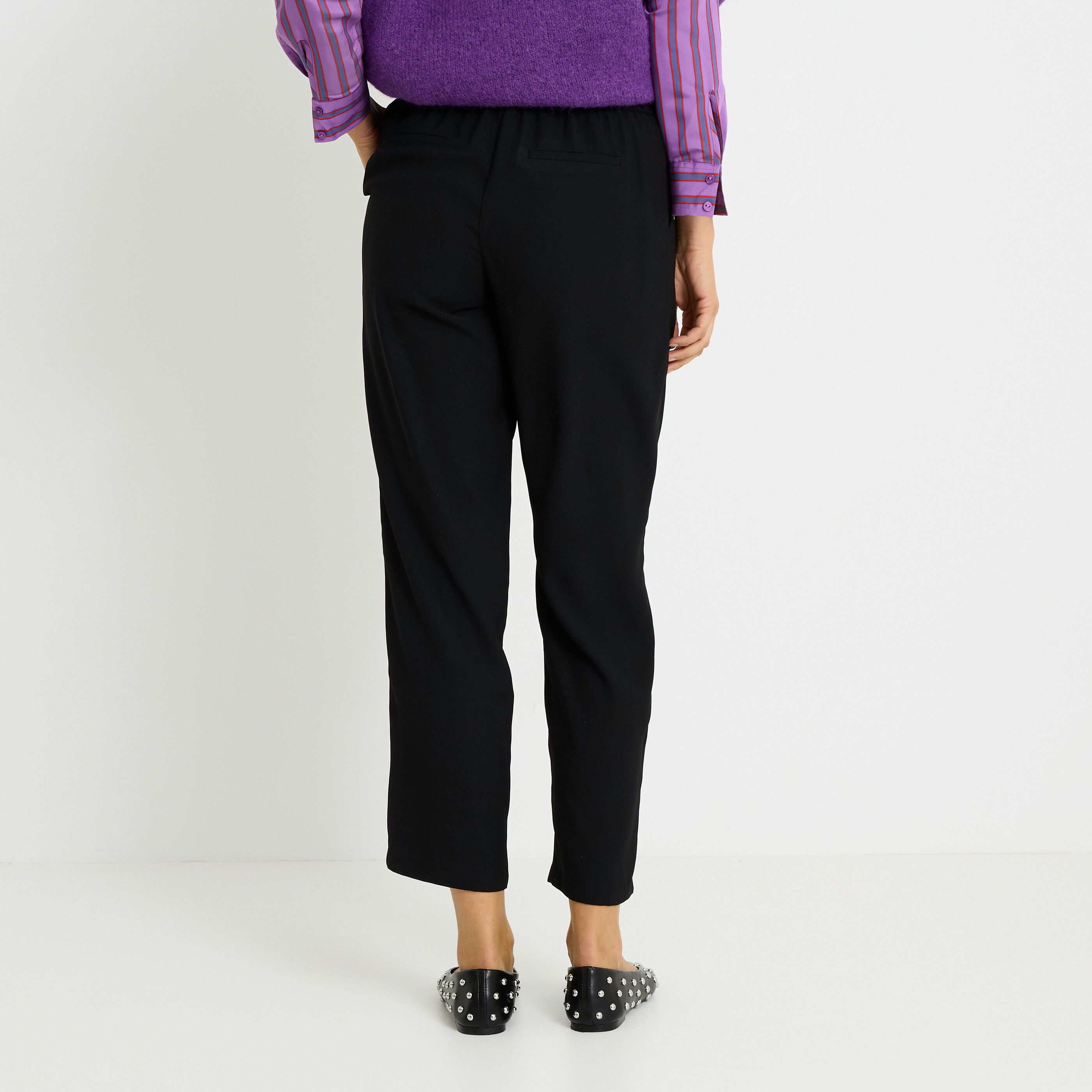 Pantalon fluide taille &eacute;lastiqu&eacute;e femme