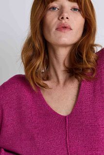 Pull col V femme
