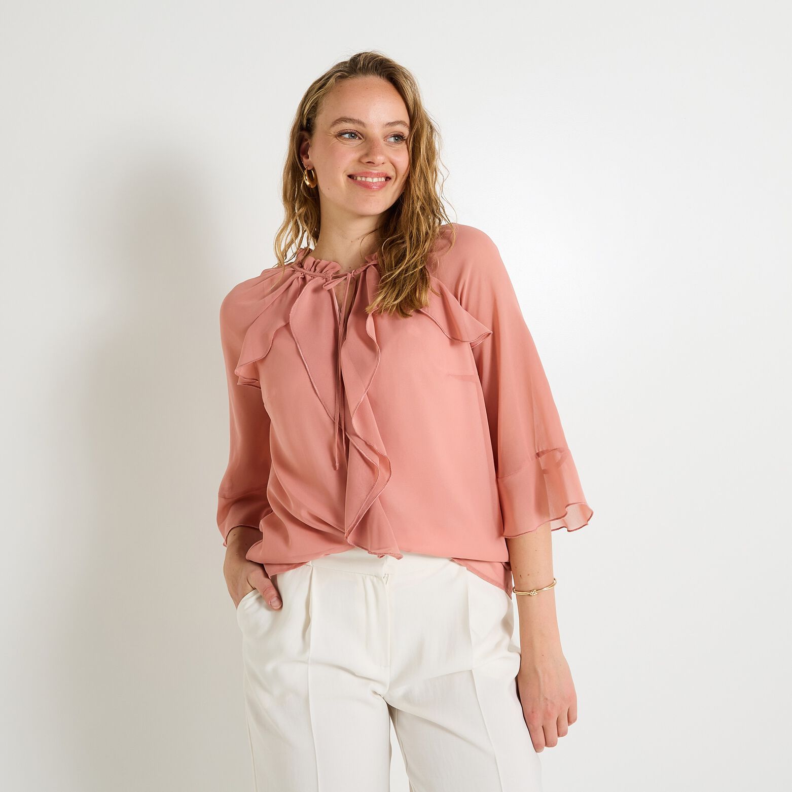 Blouse col V femme