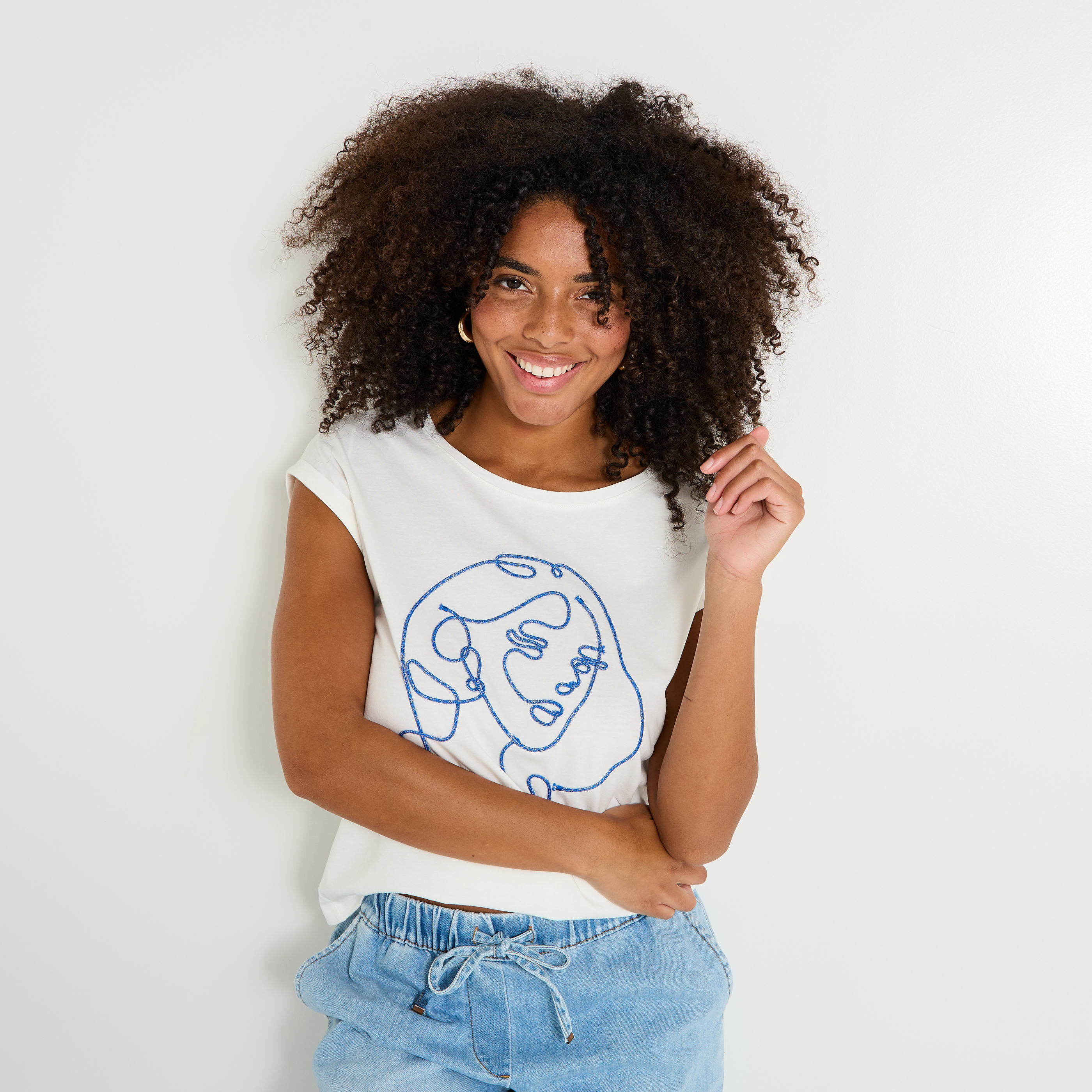 T-shirt col rond femme