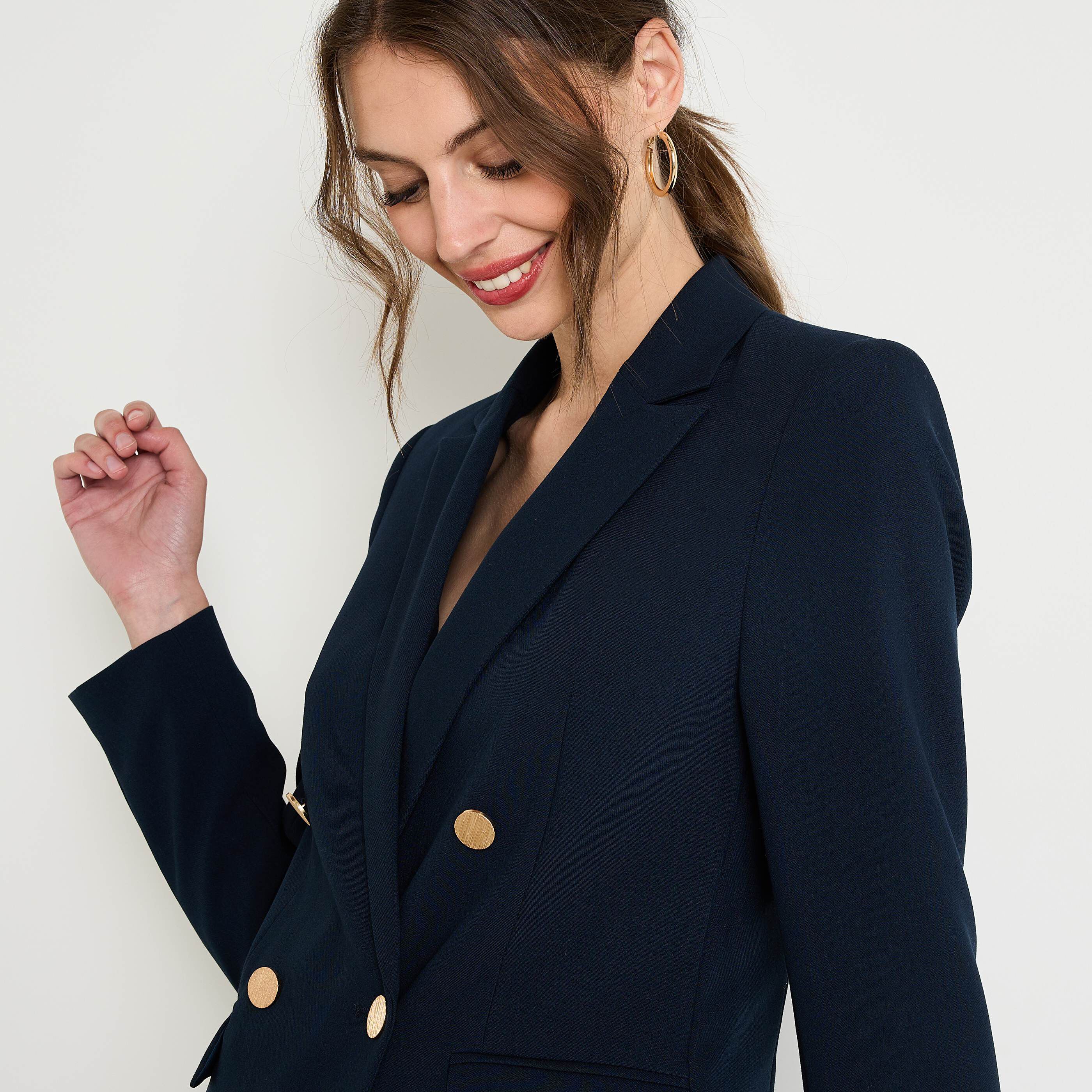 Veste col tailleur femme MARINE Graindemalice