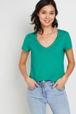 T-shirt manches courtes V femme