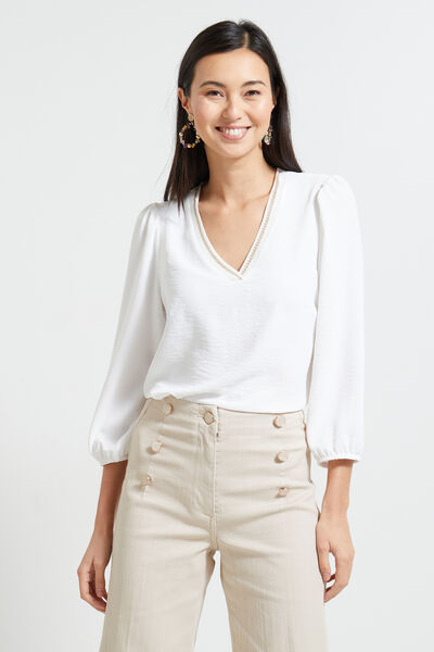 Blouse col V femme