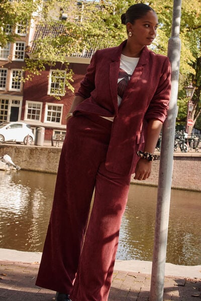 Pantalon large en velours femme