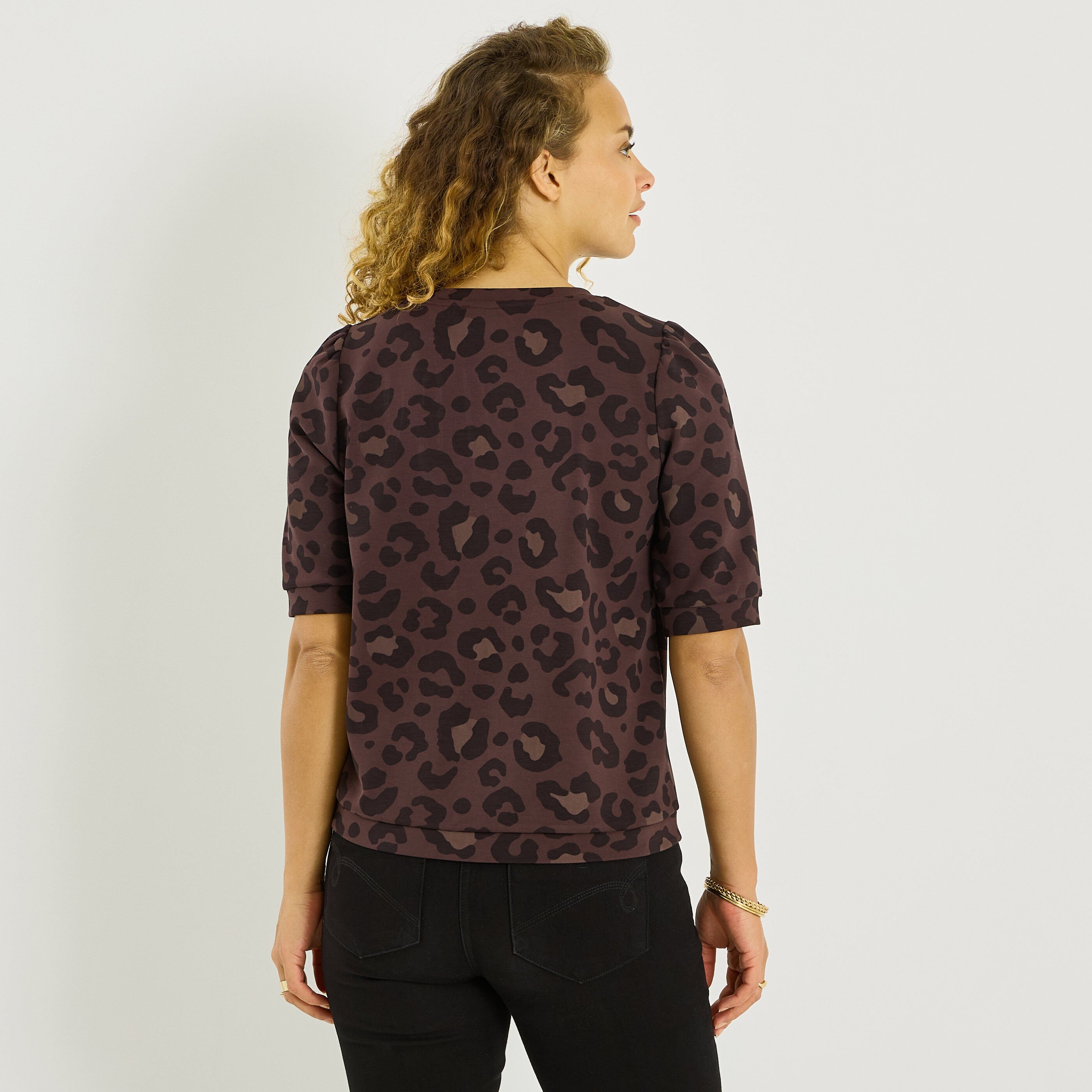 Sweat imprim&eacute; l&eacute;opard femme