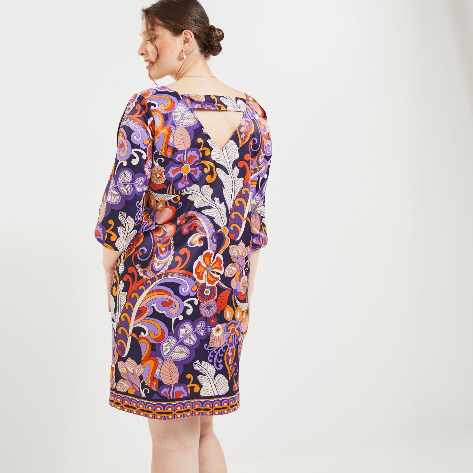 Robe genoux imprimée femme
