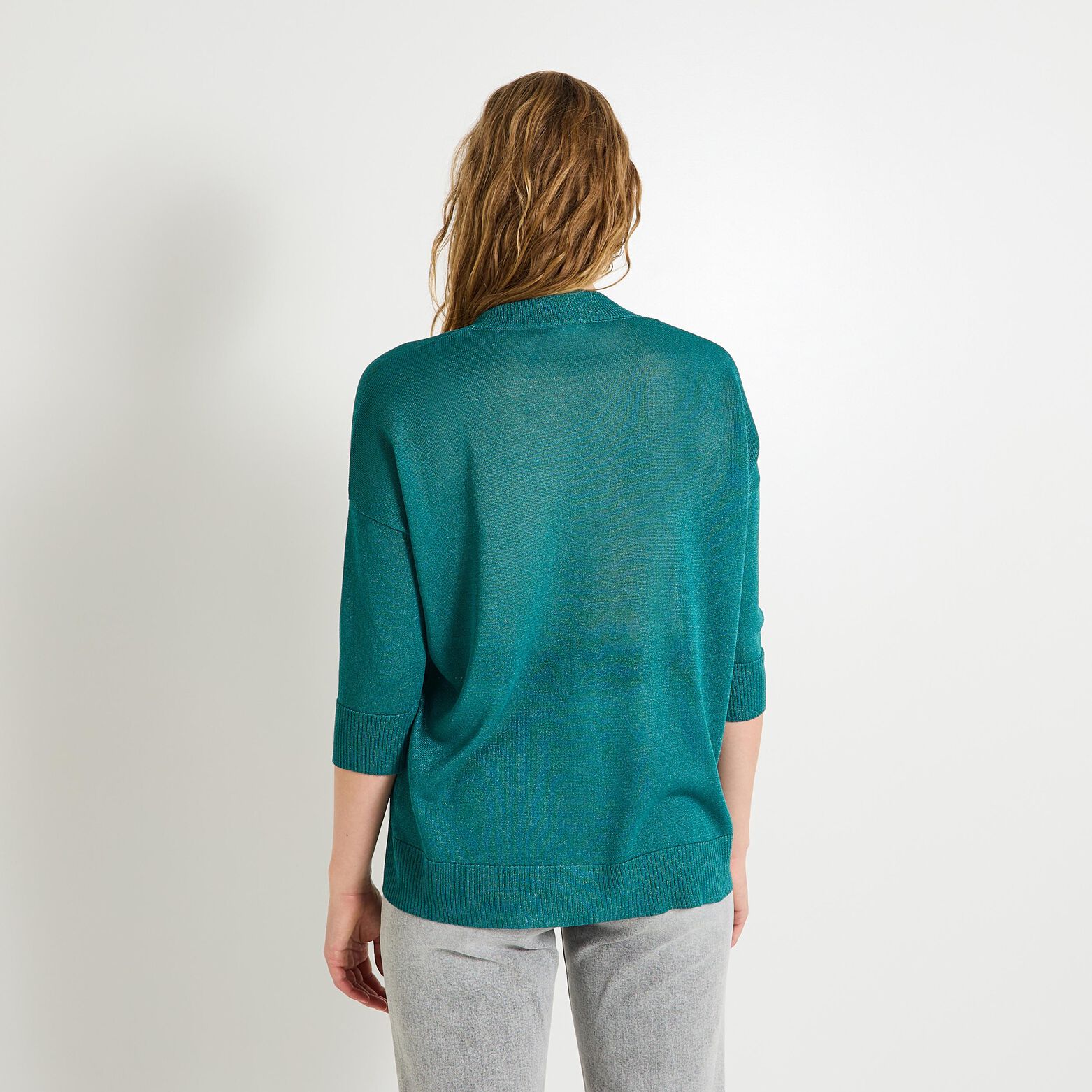 Pull col V femme