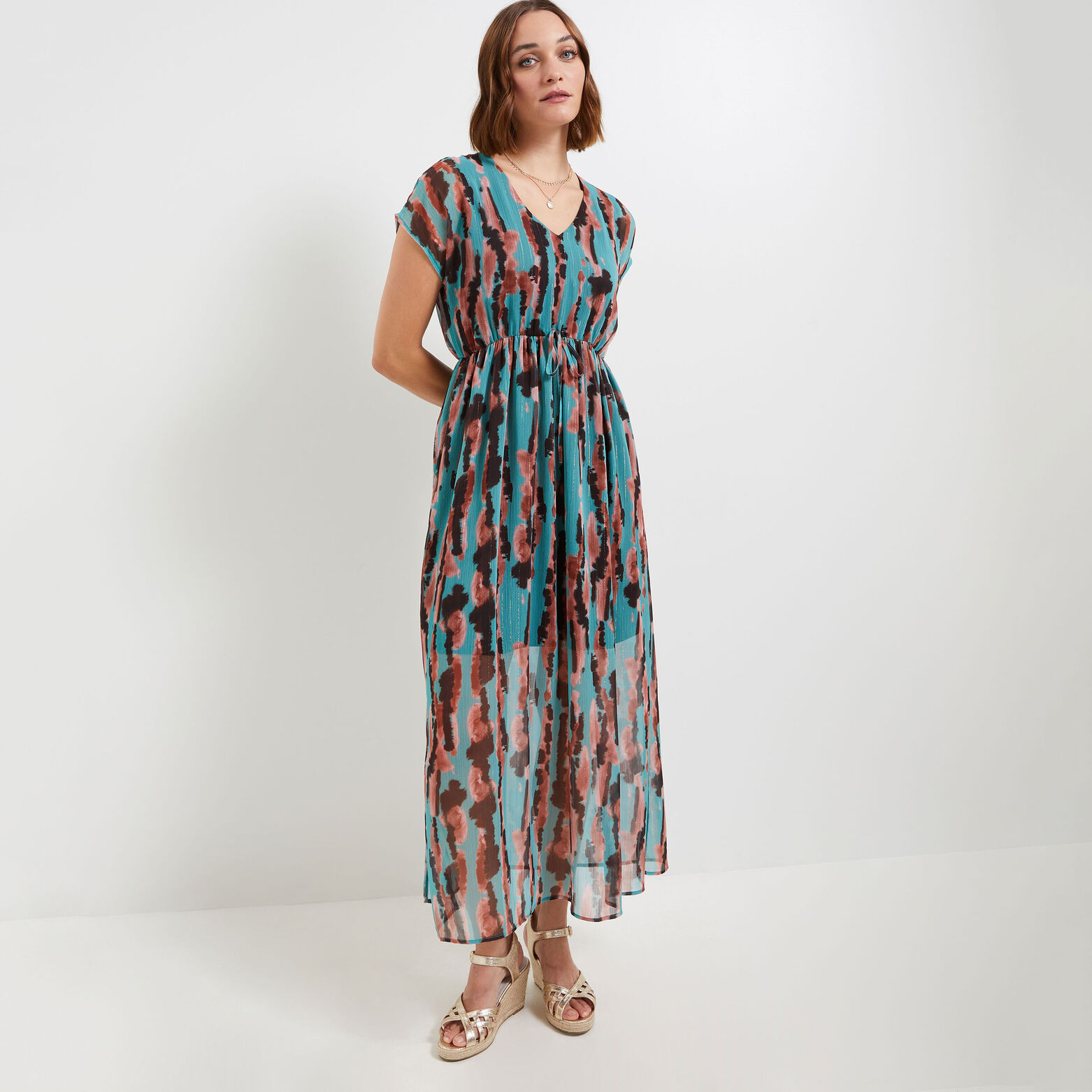 Robe longue imprimée femme
