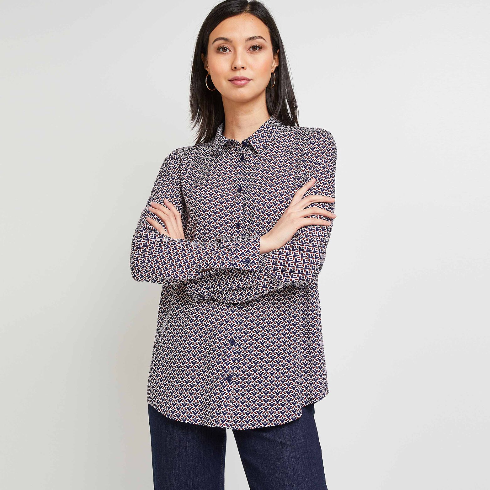 Chemise fluide imprimée femme