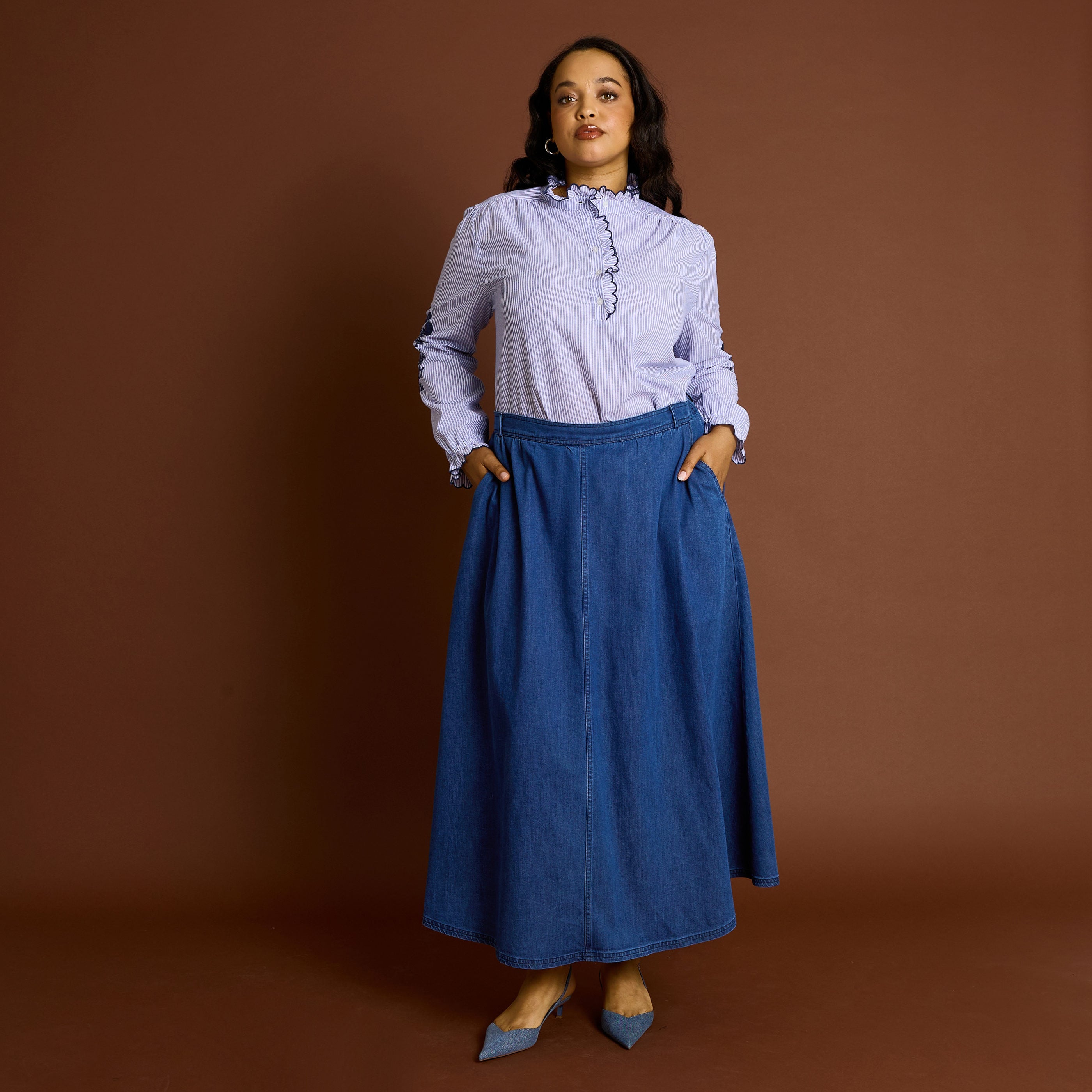 Jupe longue en jean femme