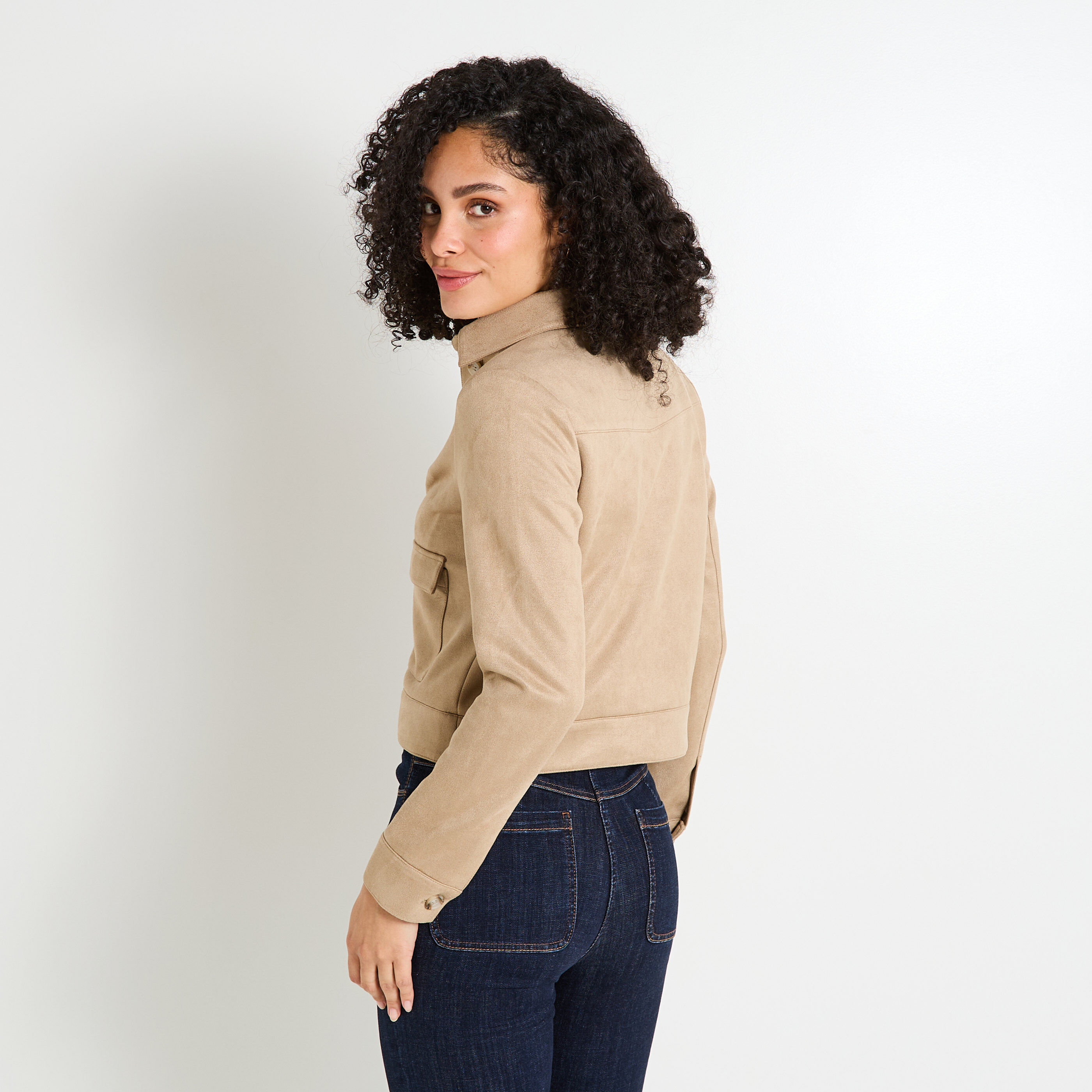 Blouson en su&eacute;dine femme