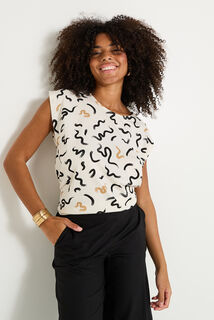 T-shirt imprimé manches courtes femme