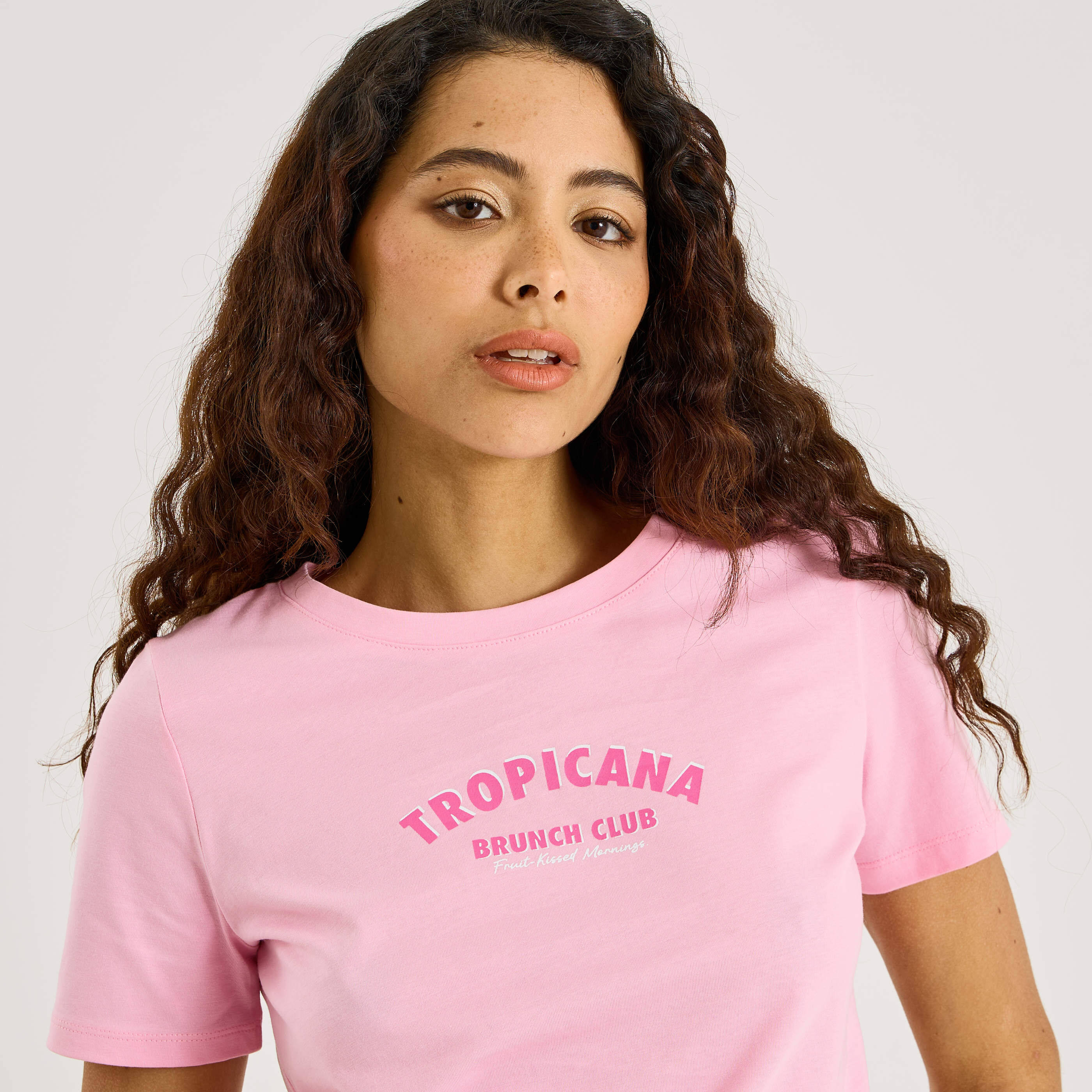 T-shirt manches courtes imprim&eacute; femme