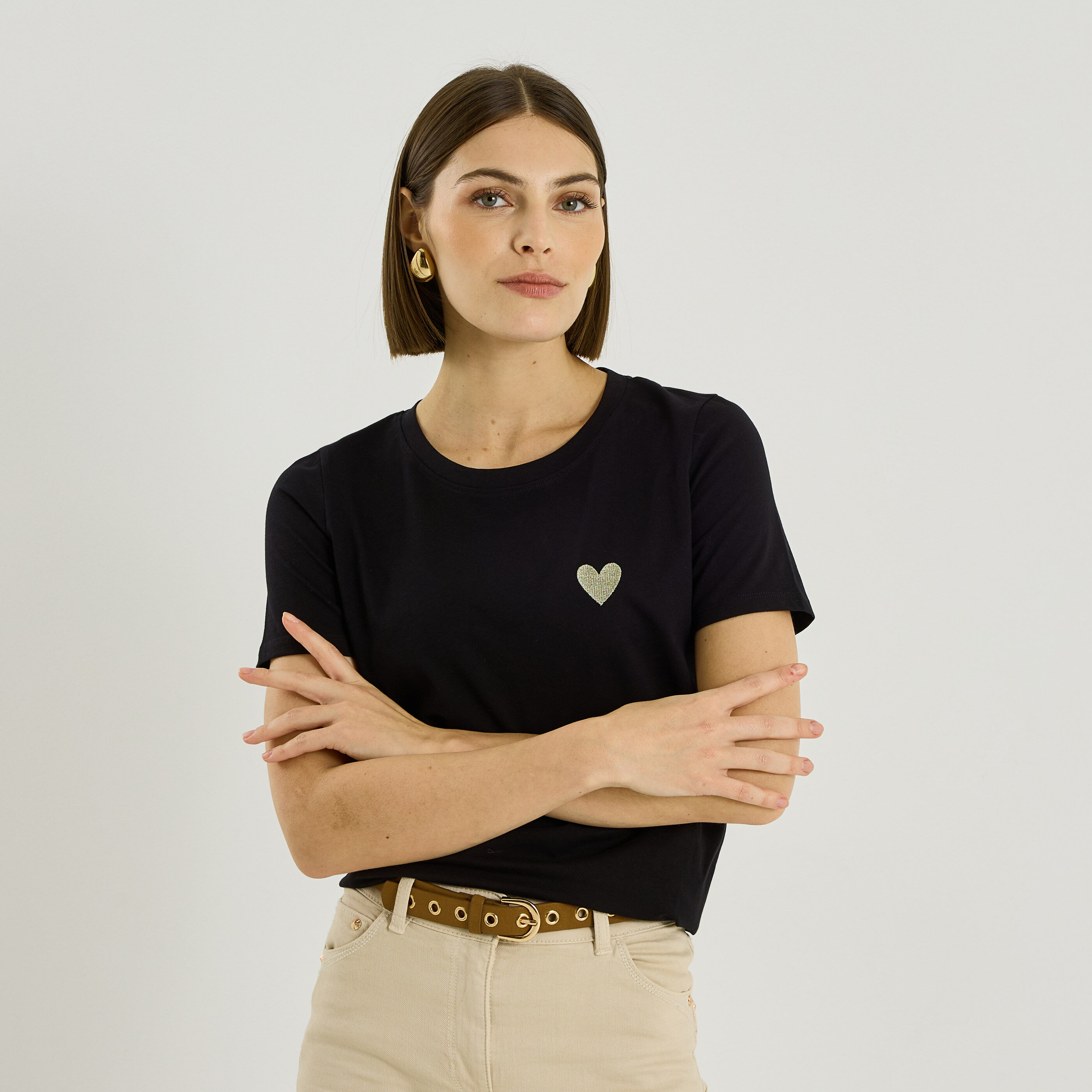 T-shirt col rond femme