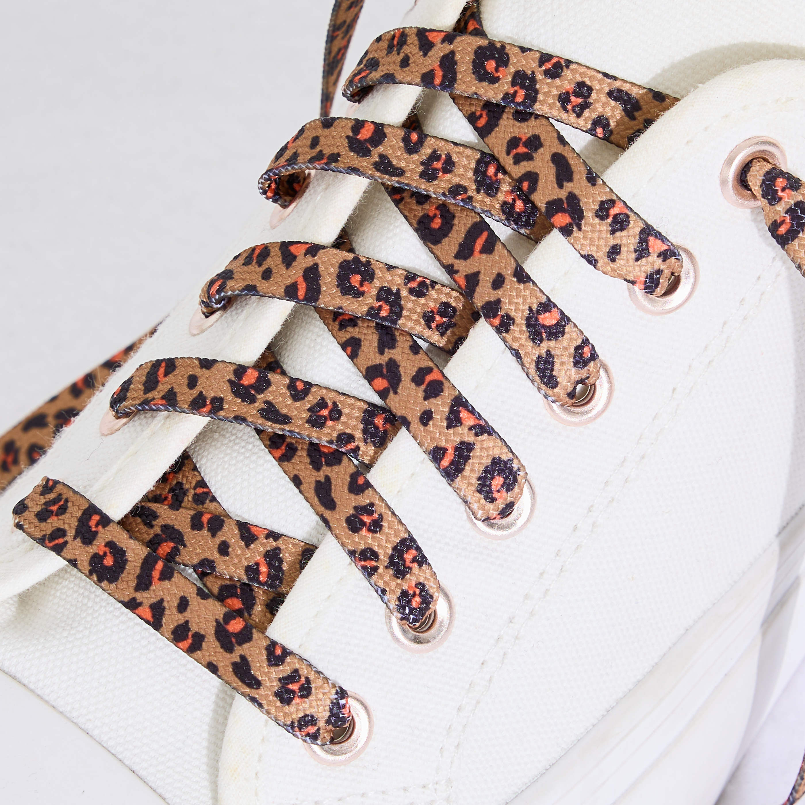 Paire de lacets imprim&eacute; l&eacute;opard femme
