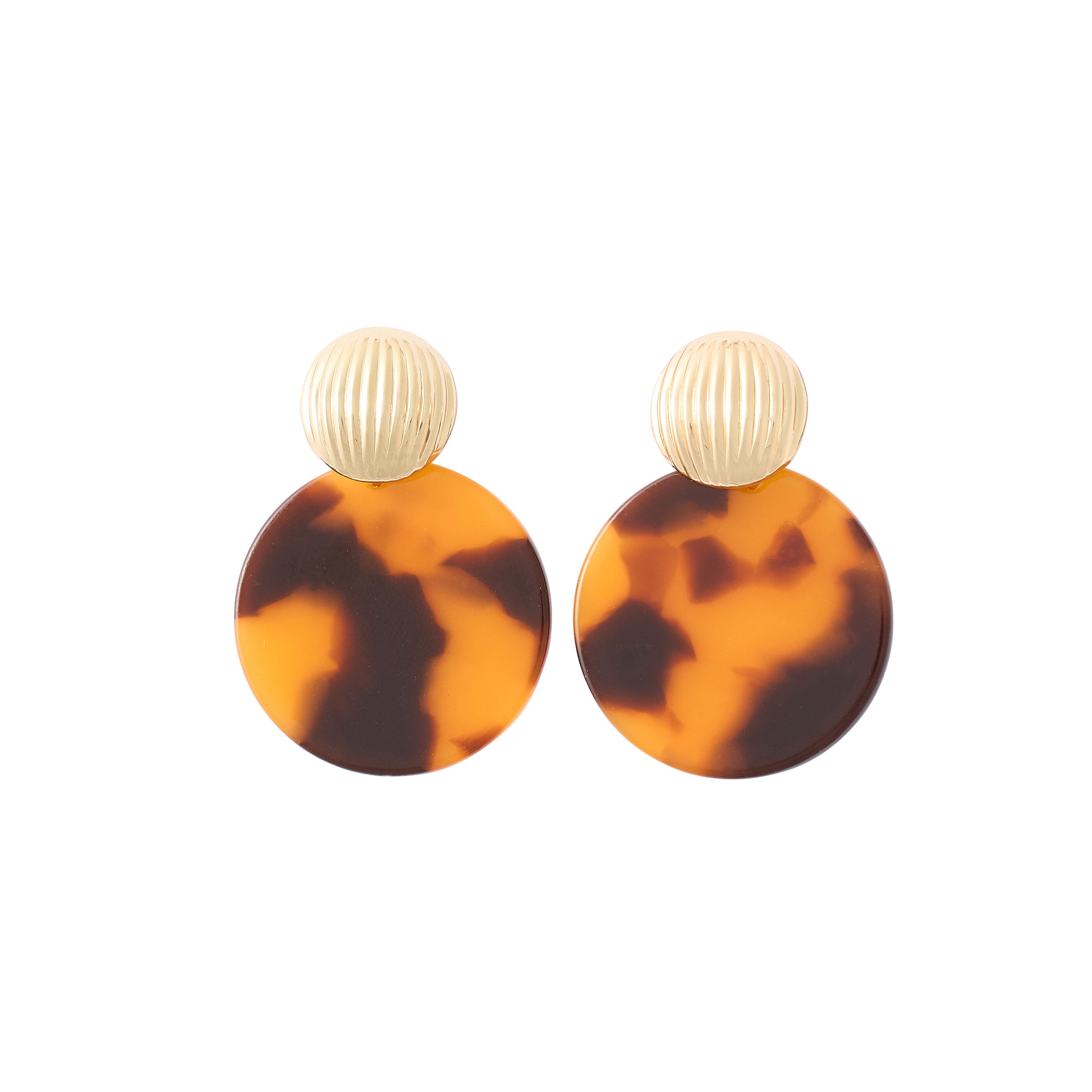 Boucles d'oreilles disque en r&eacute;sine