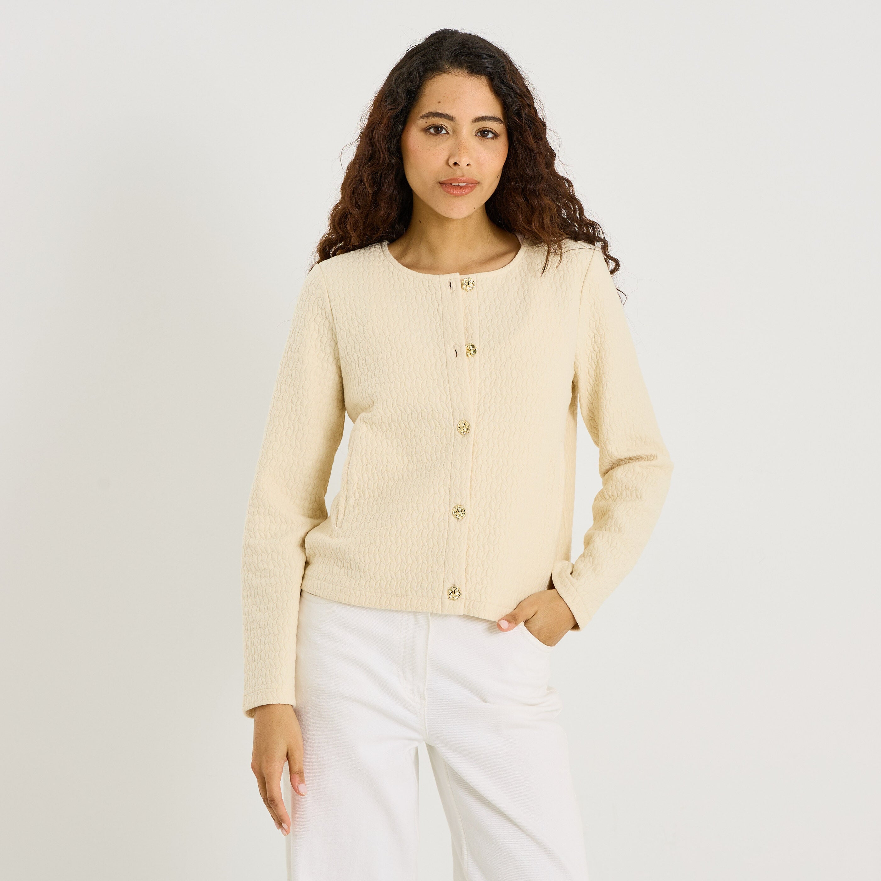 Veste matelass&eacute;e en maille femme