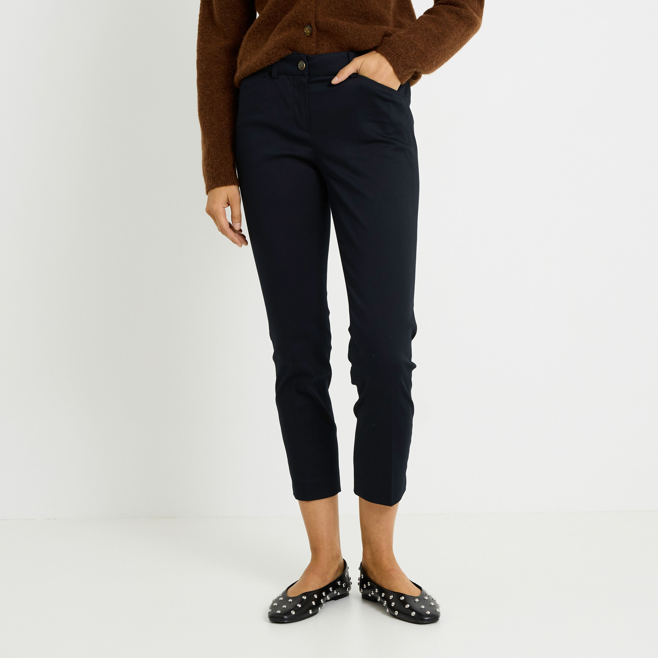 Pantalon cigarette raccourci femme