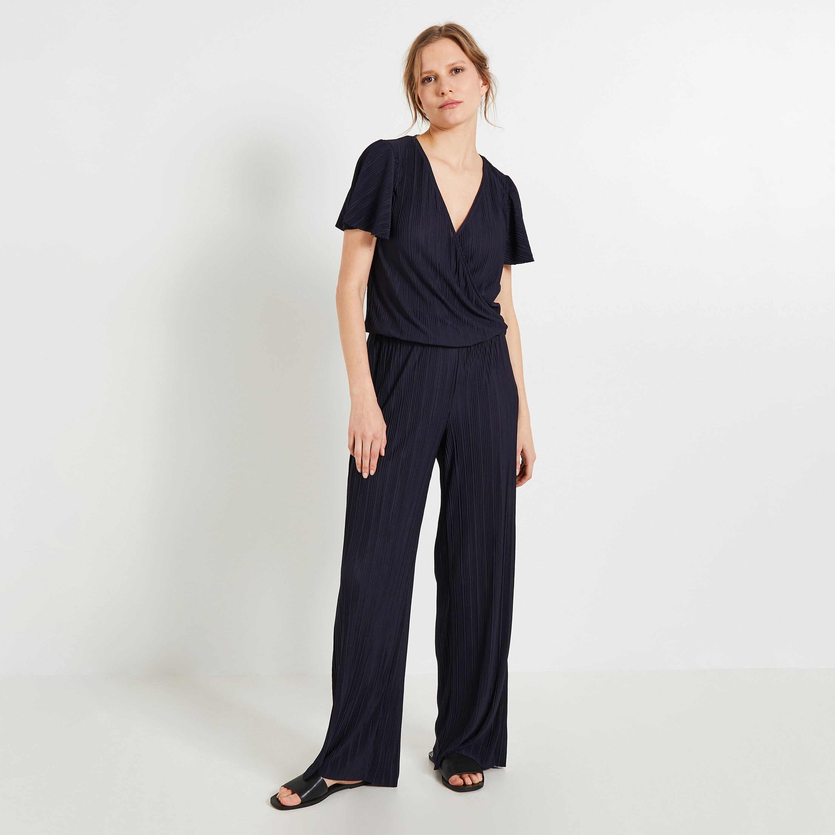 Combinaison maille froiss&eacute;e femme