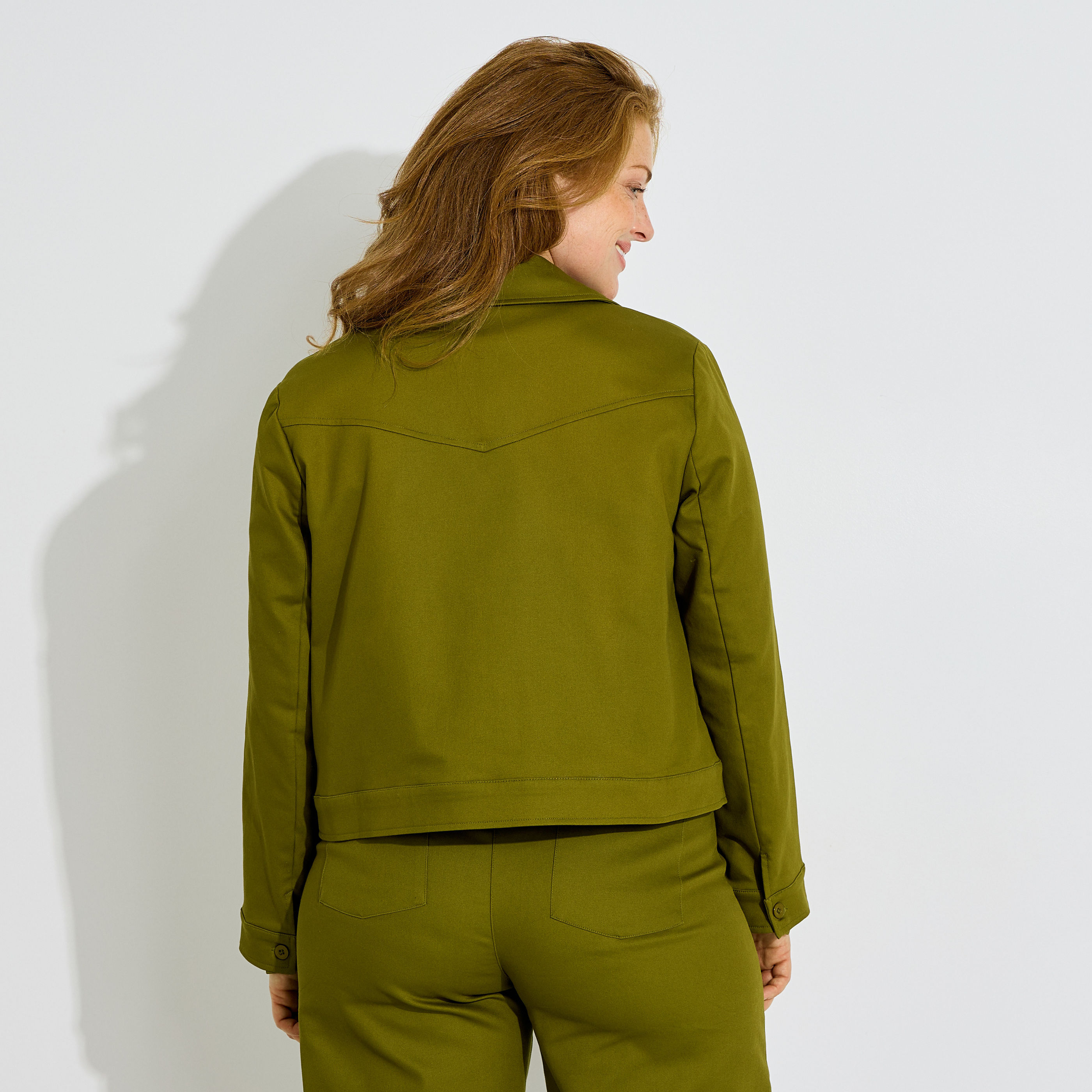 Veste courte col chemise femme