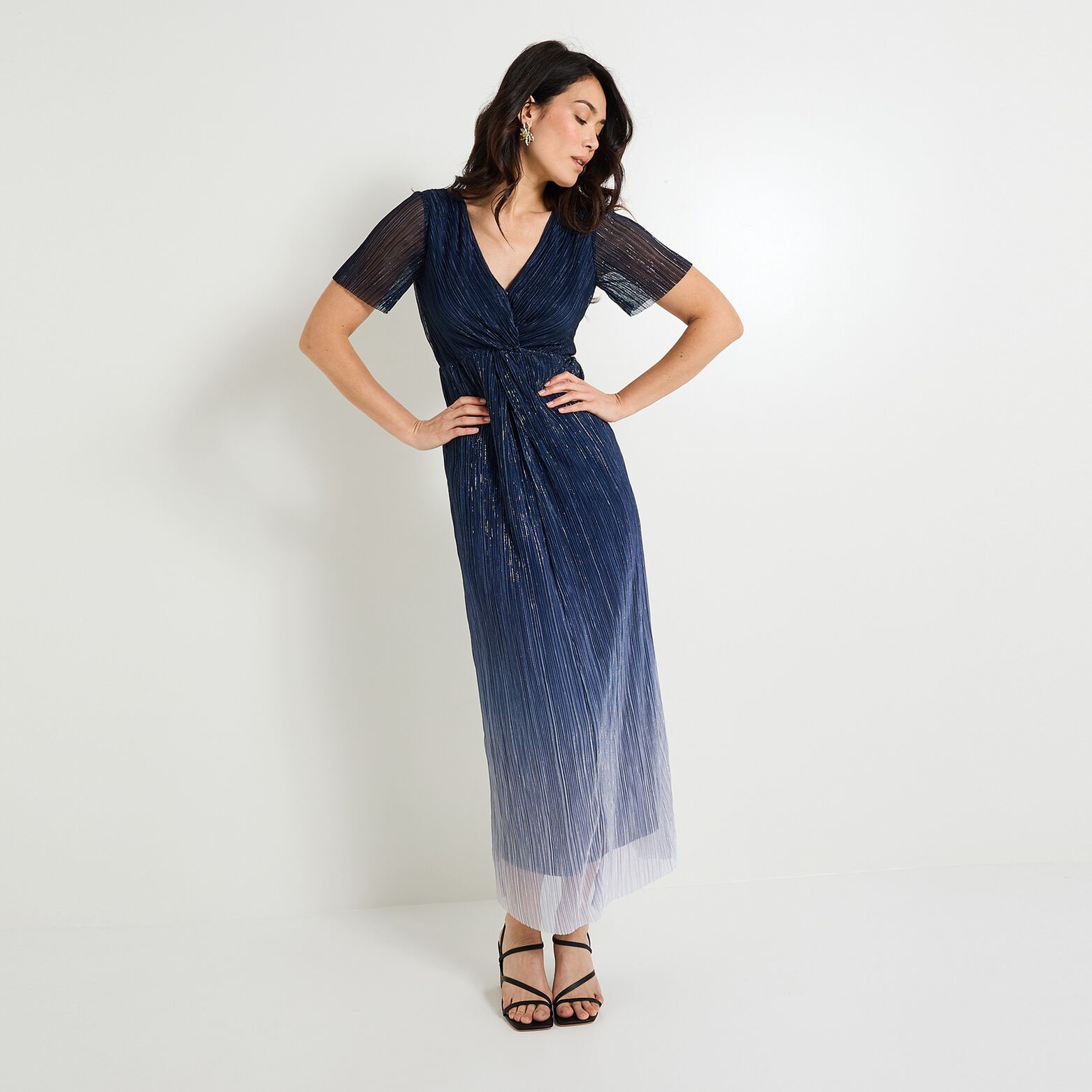 Robe longue irisée femme