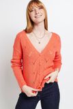 Gilet col V ajouré femme