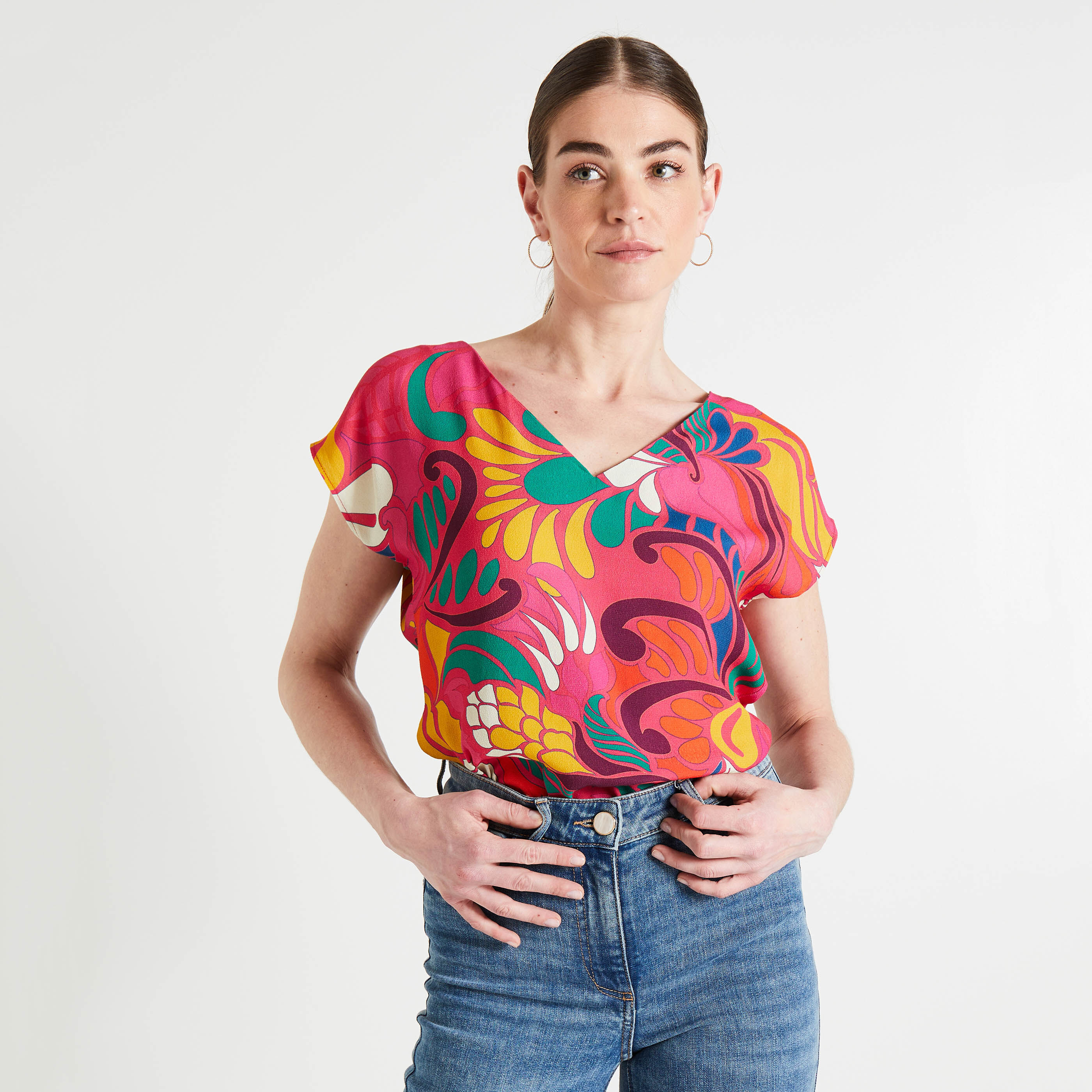Blouse imprim&eacute;e femme