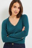 Pull col V femme