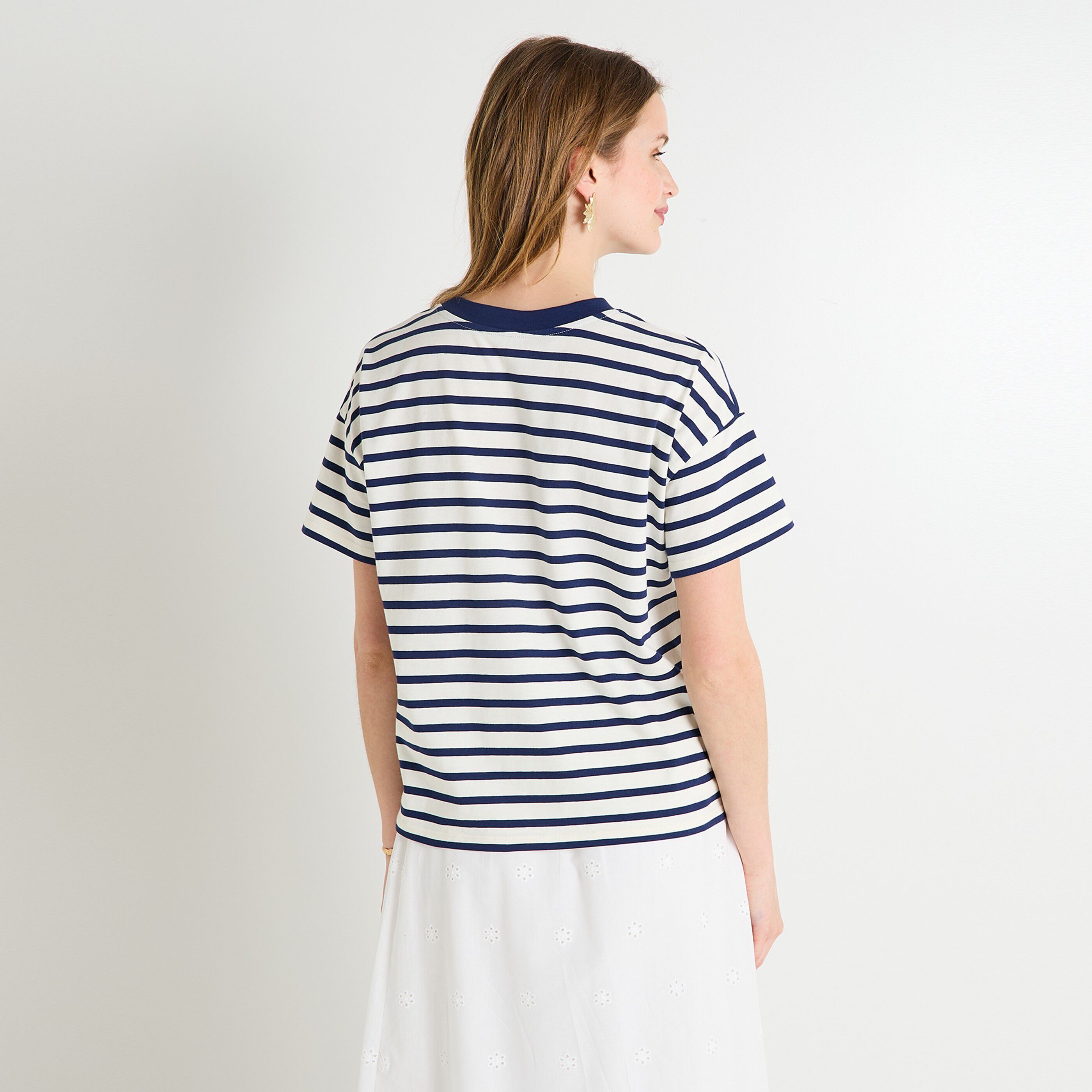 T-shirt ray&eacute; femme