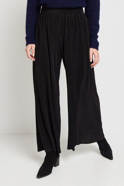 Pantalon large plissé femme
