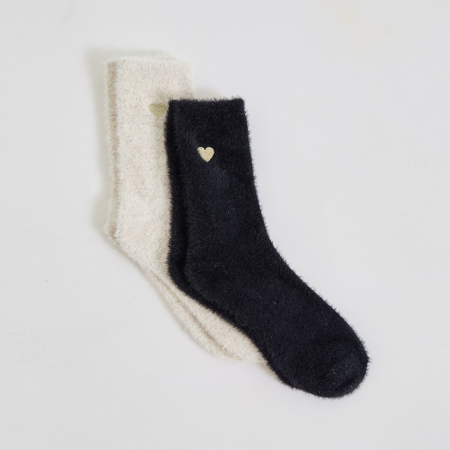 Chaussettes fluffy femme lot de 2 paires