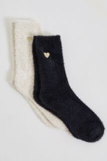 Chaussettes fluffy femme lot de 2 paires