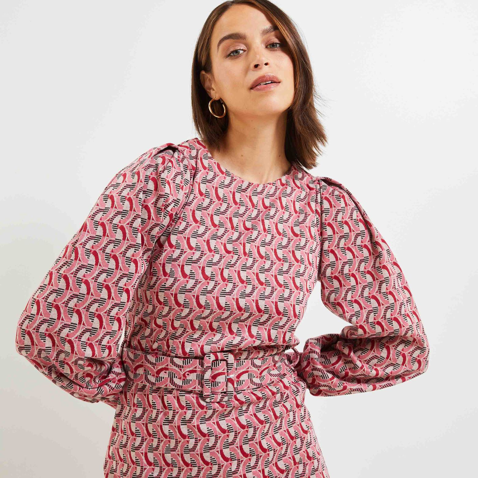 Robe maille imprimée femme