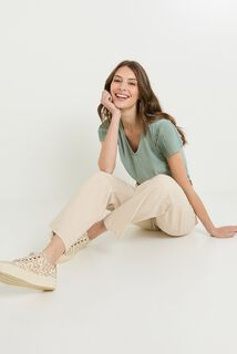Blouse col V femme