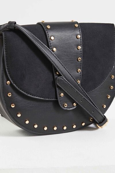 Sac à main noir bi-matière