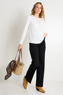 Blouse détails broderie femme