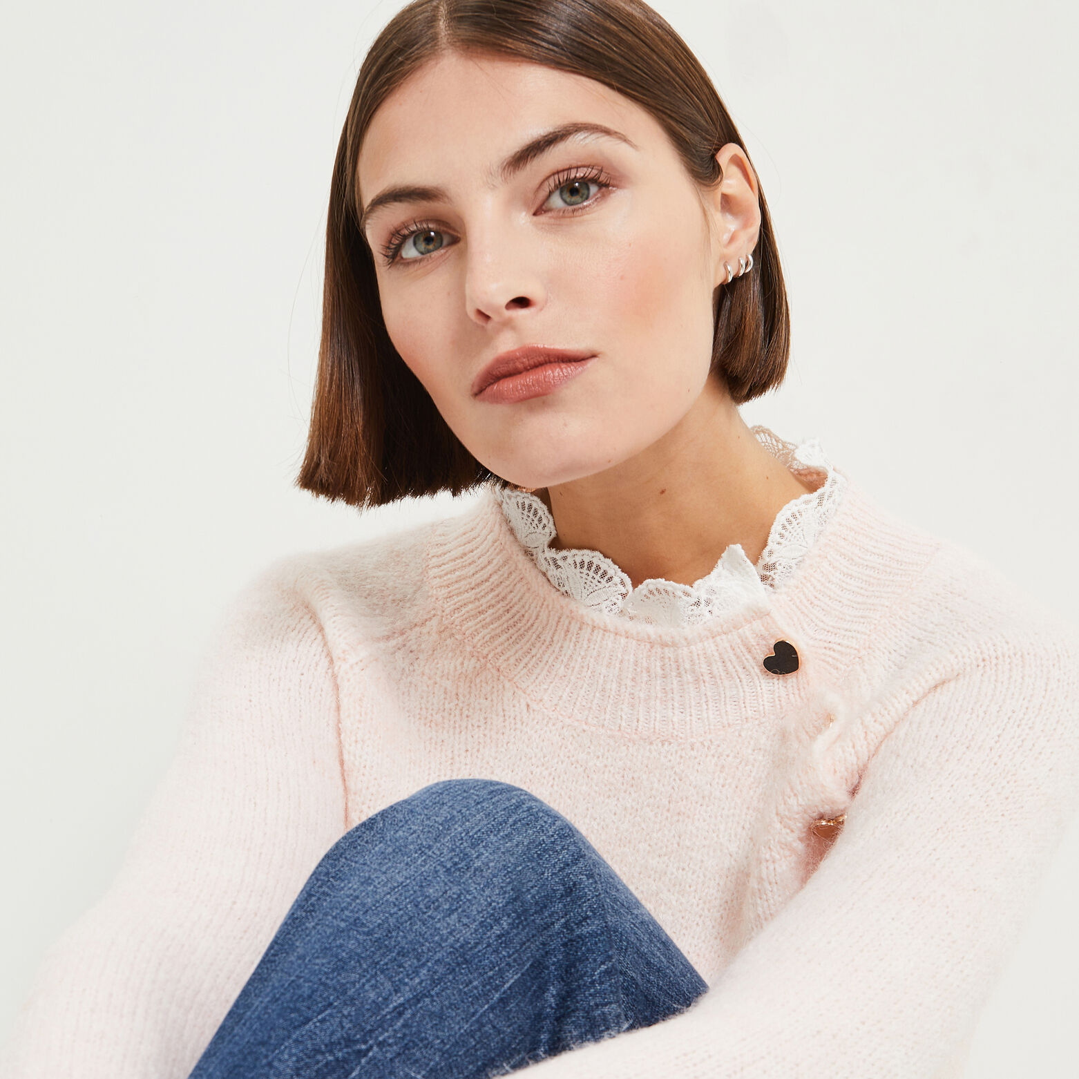 Pull col montant femme